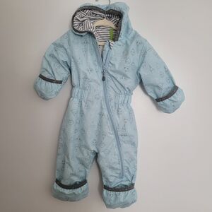 Perlimpinpin Mid Season Jacket Suit Baby Size 12M One Piece Raincoat Footed